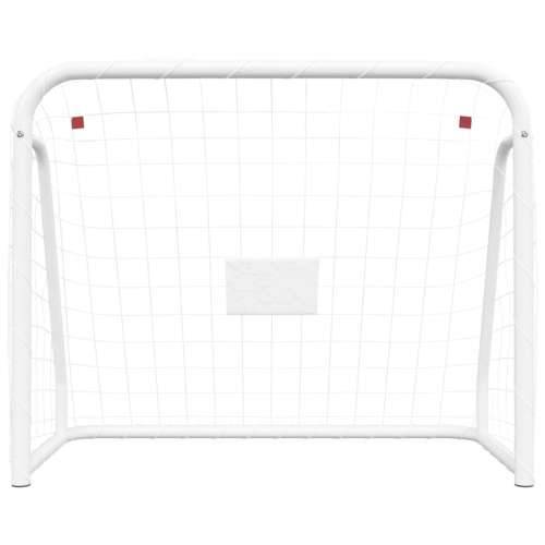 Nogometni gol s mrežom bijeli 214x75x152 cm čelik i poliester  - 214 x 75 x 152 cm 1 Cijena
