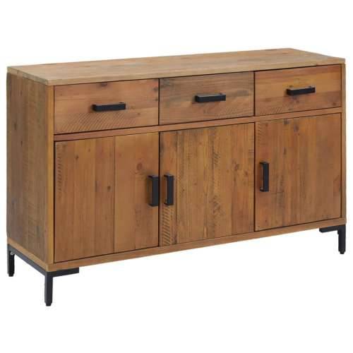 Komoda smeđa 110 x 35 x 70 cm od masivne borovine - Smeđa 1 Cijena
