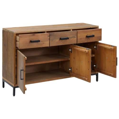 Komoda smeđa 110 x 35 x 70 cm od masivne borovine - Smeđa 1 Cijena