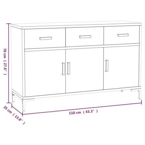Komoda smeđa 110 x 35 x 70 cm od masivne borovine - Smeđa 1 Cijena
