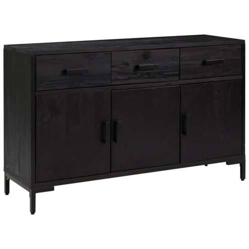 Komoda crna 110 x 35 x 70 cm od masivne borovine - Crna 1 Cijena