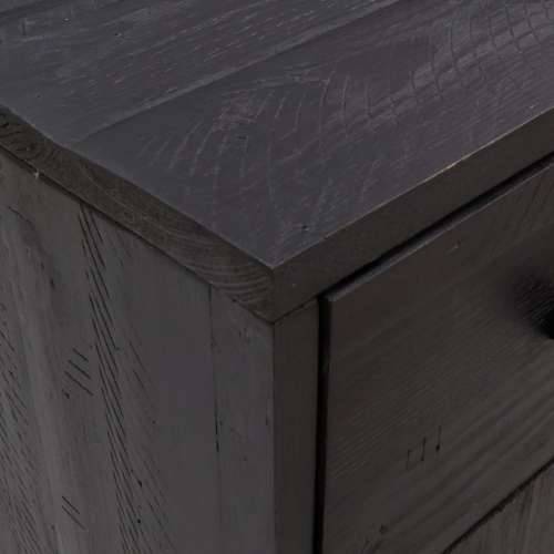 Komoda crna 110 x 35 x 70 cm od masivne borovine - Crna 1 Cijena