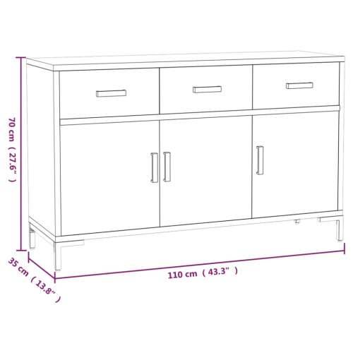 Komoda crna 110 x 35 x 70 cm od masivne borovine - Crna 1 Cijena