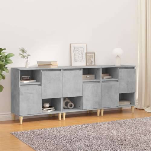 Komode 3 kom siva boja betona 60x35x70 cm od konstruiranog drva - Beton siva 3 Cijena