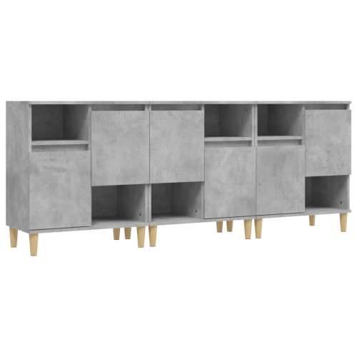 Komode 3 kom siva boja betona 60x35x70 cm od konstruiranog drva - Beton siva 3 Cijena
