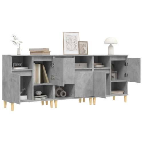 Komode 3 kom siva boja betona 60x35x70 cm od konstruiranog drva - Beton siva 3 Cijena