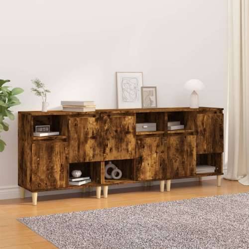 Komode 3 kom boja dimljenog hrasta 60x35x70cm konstruirano drvo - Dimljeni hrast 3 Cijena