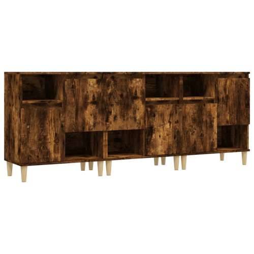 Komode 3 kom boja dimljenog hrasta 60x35x70cm konstruirano drvo - Dimljeni hrast 3 Cijena