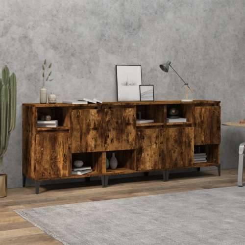Komode 3 kom boja dimljenog hrasta 60x35x70cm konstruirano drvo - Dimljeni hrast 3 Cijena