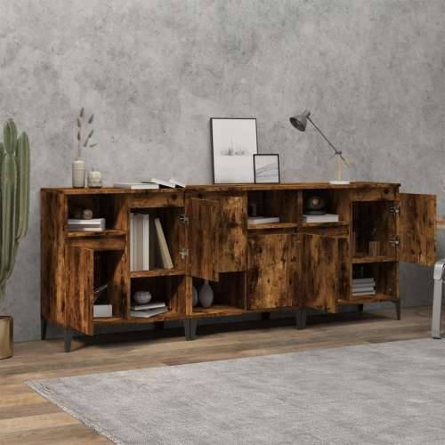Komode 3 kom boja dimljenog hrasta 60x35x70cm konstruirano drvo - Dimljeni hrast 3 Cijena