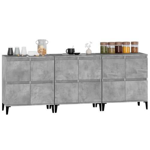 Komode 3 kom siva boja betona 60x35x70 cm od konstruiranog drva - Beton siva 3 Cijena