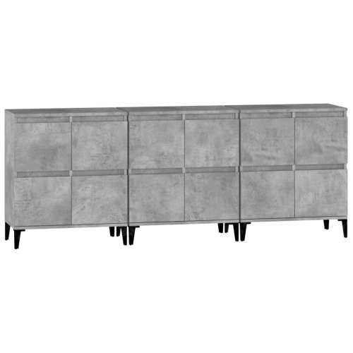 Komode 3 kom siva boja betona 60x35x70 cm od konstruiranog drva - Beton siva 3 Cijena