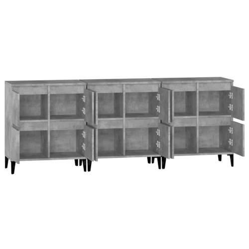 Komode 3 kom siva boja betona 60x35x70 cm od konstruiranog drva - Beton siva 3 Cijena