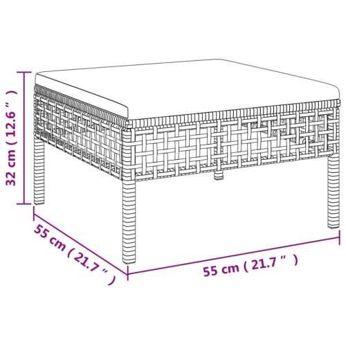 3-dijelna vrtna garnitura od poliratana s jastucima siva - 2x corner + footrest 1 Cijena