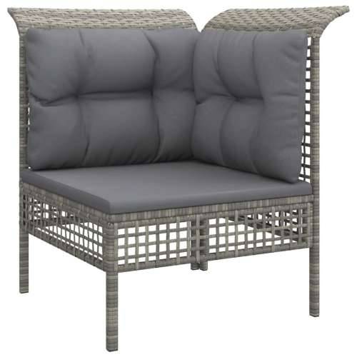 6-dijelna vrtna garnitura od poliratana s jastucima siva - 2x corner + 3x middle + footrest 1 Cijena