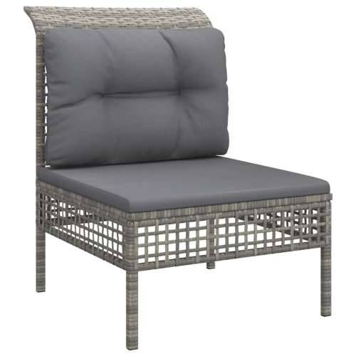 6-dijelna vrtna garnitura od poliratana s jastucima siva - 2x corner + 3x middle + footrest 1 Cijena