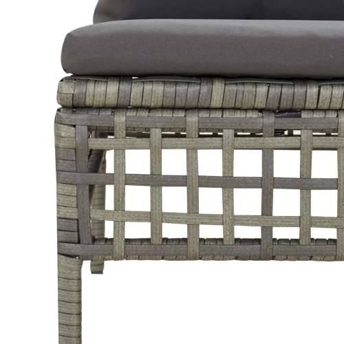 6-dijelna vrtna garnitura od poliratana s jastucima siva - 2x corner + 3x middle + footrest 1 Cijena