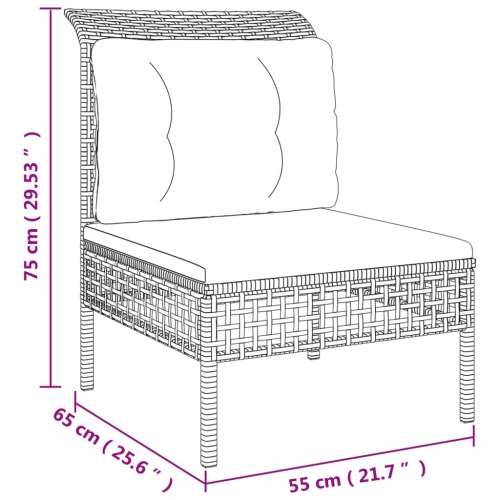 6-dijelna vrtna garnitura od poliratana s jastucima siva - 2x corner + 3x middle + footrest 1 Cijena