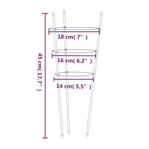 Kolci za vrtne biljke s 3 prstena 5 kom zeleni 45 cm čelični - 18 x 45 cm 5 Cijena