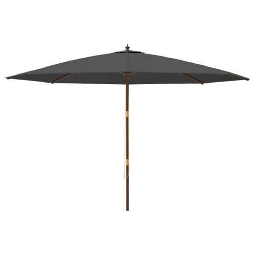 Vrtni suncobran s drvenim stupom antracit 400x273 cm - Antracit Cijena
