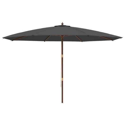 Vrtni suncobran s drvenim stupom antracit 400x273 cm - Antracit Cijena