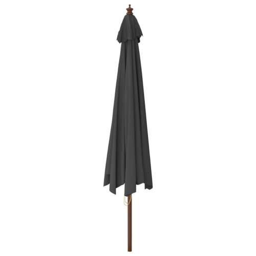 Vrtni suncobran s drvenim stupom antracit 400x273 cm - Antracit Cijena