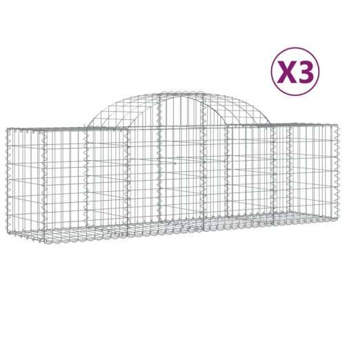 Lučne gabionske košare 3 kom 200x50x60/80 cm pocinčano željezo - 200 x 50 x 60/80 cm 3 Cijena