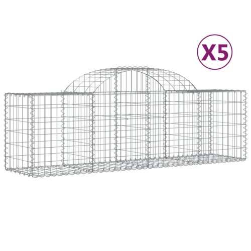 Lučne gabionske košare 5 kom 200x50x60/80 cm pocinčano željezo - 200 x 50 x 60/80 cm 5 Cijena