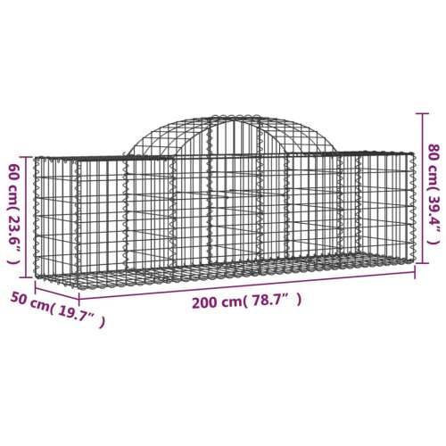 Lučne gabionske košare 5 kom 200x50x60/80 cm pocinčano željezo - 200 x 50 x 60/80 cm 5 Cijena