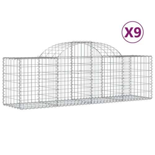 Lučne gabionske košare 9 kom 200x50x60/80 cm pocinčano željezo - 200 x 50 x 60/80 cm 9 Cijena