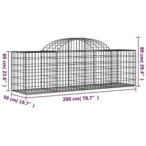 Lučne gabionske košare 11 kom 200x50x60/80 cm pocinčano željezo - 200 x 50 x 60/80 cm 11 Cijena
