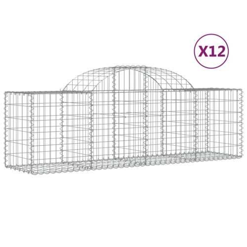 Lučne gabionske košare 12 kom 200x50x60/80 cm pocinčano željezo - 200 x 50 x 60/80 cm 12 Cijena