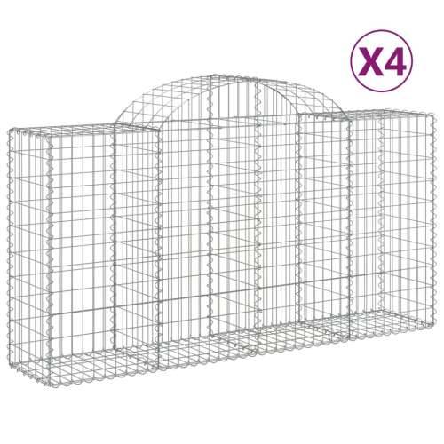 Lučne gabionske košare 4 kom 200x50x100/120cm pocinčano željezo - 200 x 50 x 100/120 cm 4 Cijena