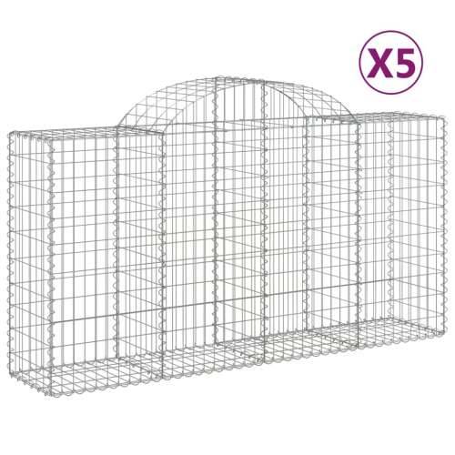 Lučne gabionske košare 5 kom 200x50x100/120cm pocinčano željezo - 200 x 50 x 100/120 cm 5 Cijena