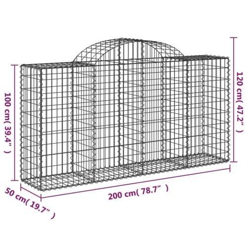 Lučne gabionske košare 5 kom 200x50x100/120cm pocinčano željezo - 200 x 50 x 100/120 cm 5 Cijena