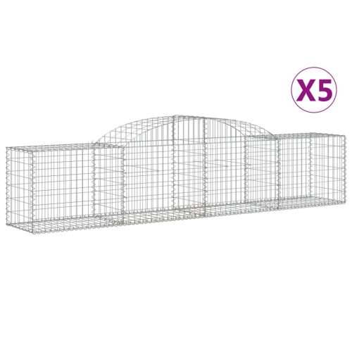 Lučne gabionske košare 5 kom 300x50x60/80 cm pocinčano željezo - 300 x 50 x 60/80 cm 5 Cijena