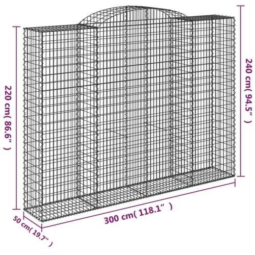 Lučne gabionske košare 2 kom 300x50x220/240cm pocinčano željezo - 300 x 50 x 220/240 cm 2 Cijena