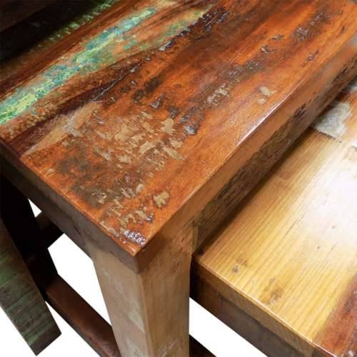 3-dijelni set uklapajućih stolića starinski obnovljeno drvo Cijena