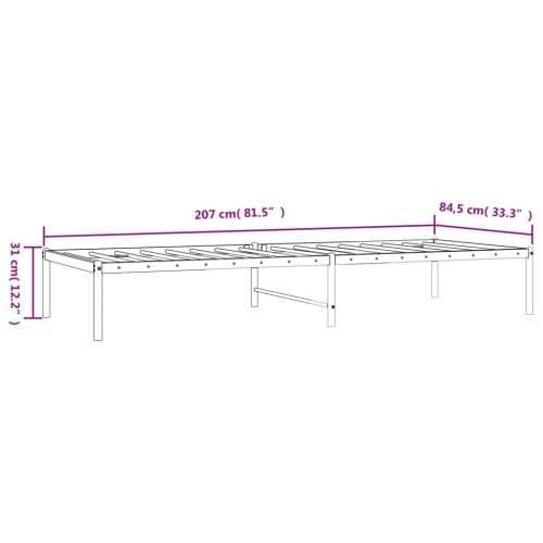 Metalni okvir za krevet crni 80x200 cm Cijena