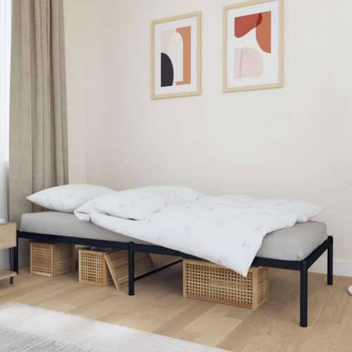 Metalni okvir za krevet crni 90 x 190 cm