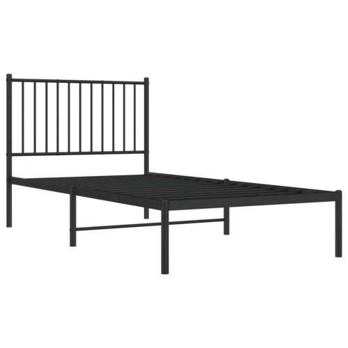 Metalni okvir za krevet s uzglavljem crni 90x190 cm Cijena