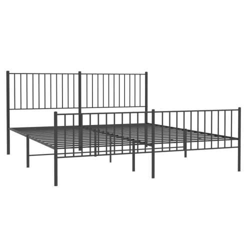 Metalni okvir kreveta uzglavlje i podnožje crni 180x200 cm Cijena