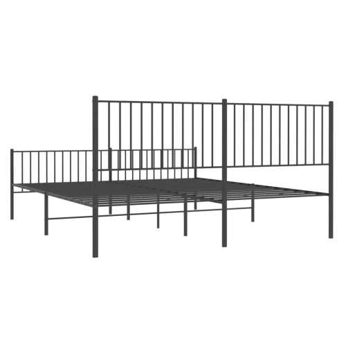 Metalni okvir kreveta uzglavlje i podnožje crni 180x200 cm Cijena