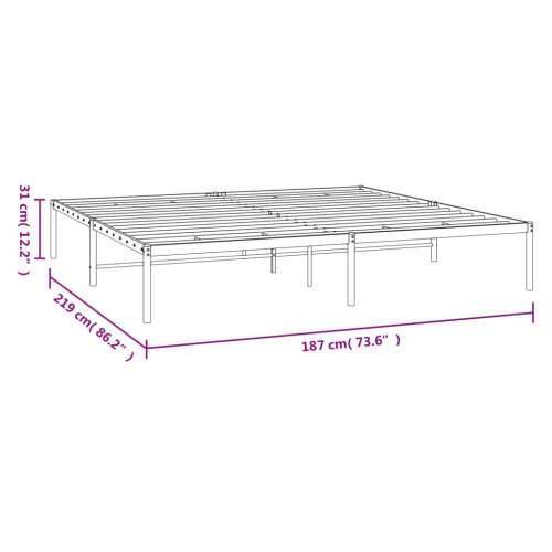 Metalni okvir za krevet crni 183x213 cm Cijena