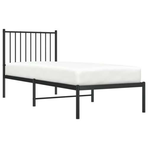 Metalni okvir za krevet s uzglavljem crni 75x190 cm Cijena