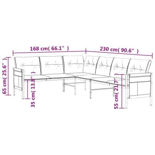 Kutna vrtna sofa antracit od čelika i tekstilena - 230 x 168 x 65 cm 1 Cijena