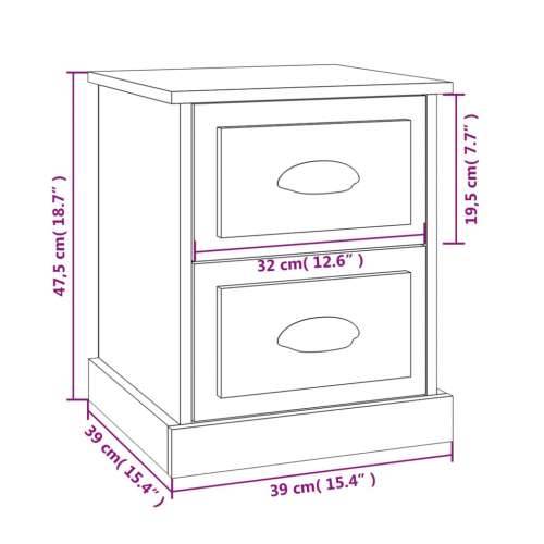 Noćni ormarići 2 kom bijeli 39 x 39 x 47,5 cm konstruirano drvo - Bijela 2 Cijena