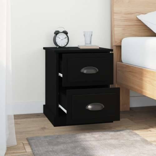Noćni ormarići 2 kom crni 39 x 39 x 47,5 cm konstruirano drvo - Crna 2 Cijena