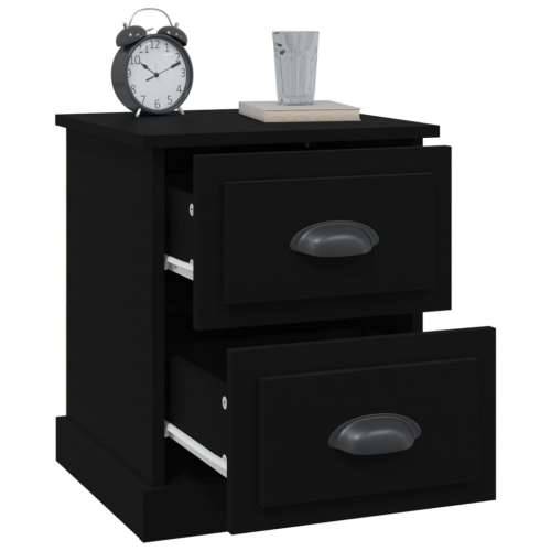 Noćni ormarići 2 kom crni 39 x 39 x 47,5 cm konstruirano drvo - Crna 2 Cijena