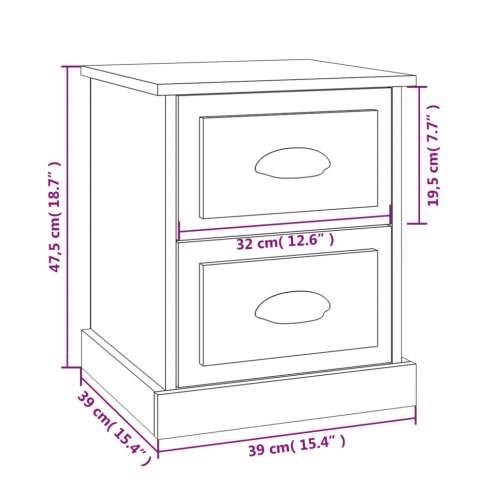 Noćni ormarići 2 kom sivog sonome 39x39x47,5 konstruirano drvo - Sivi hrast sonoma 2 Cijena